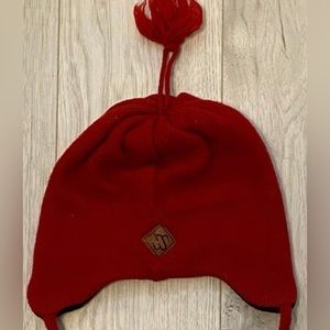 Merkley Headgear Kids Dark Red Ski Hat with Tassel One Size ~In great shape